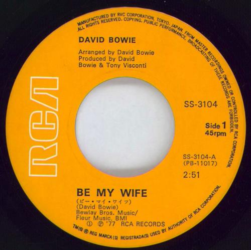 デヴィッド・ボウイ Be My Wife限定盤 ピクチャー 7” レコード